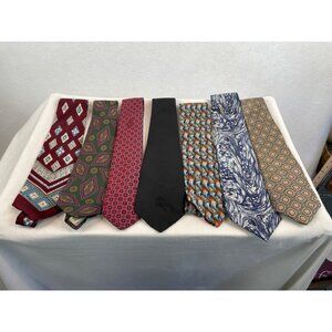 Vintage Men's Tie Collection Lot of 7 For Craft Stafford Couture By X Andrini